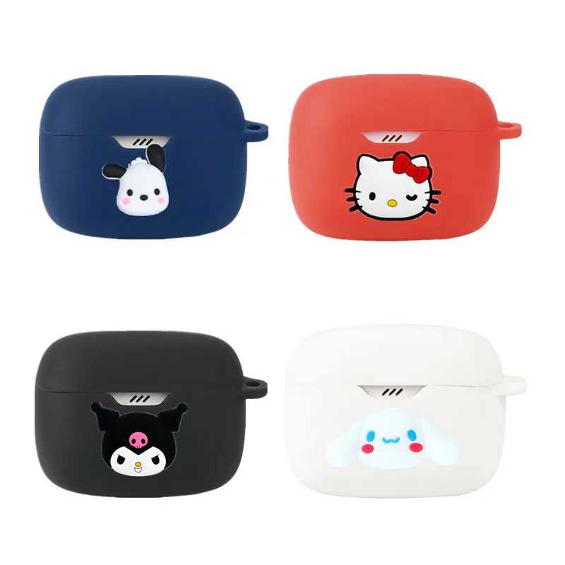 Чехол для наушников Sanrio с мультяшным дизайном для JBL Tune Beam/Buds 2, силиконовый защитный чехол для беспроводных наушников с зарядным кейсом и крючком Портативное аудио и видео
