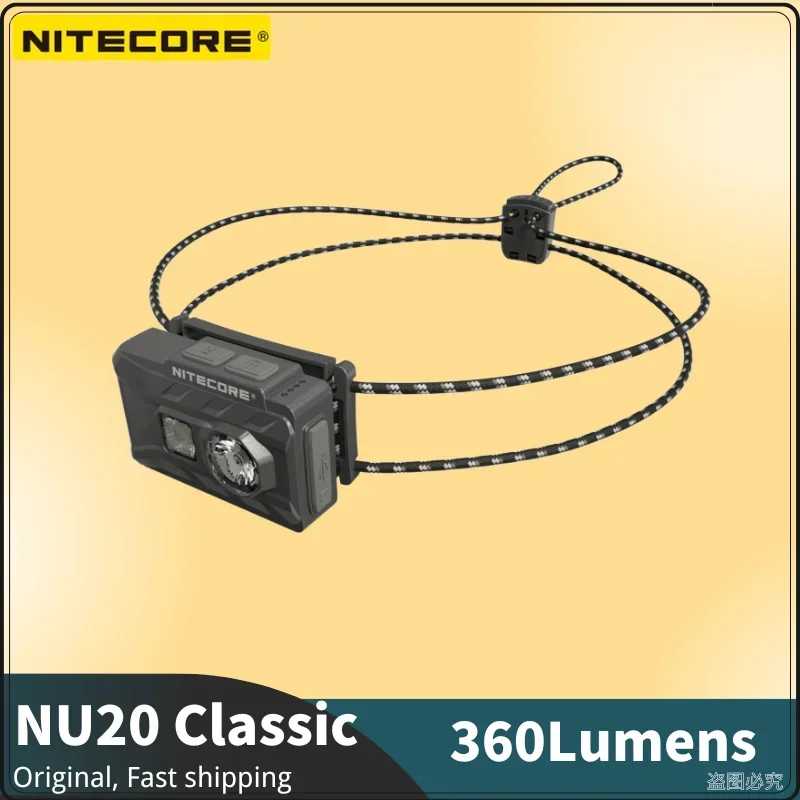 Новинка 2024 года, классическая перезаряжаемая фара NITECORE NU20, 360 люмен, водонепроницаемая фара для бега и кемпинга Портативное освещение