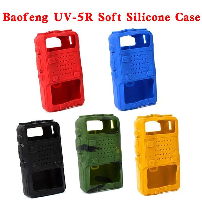 Силиконовый защитный чехол-бампер для рации BAOFENG UV-5R, F8+, UV 5R, UV-5RE, DM-5R, аксессуары для раций UV5R Walkie Talkie Аксессуары & Запчасти