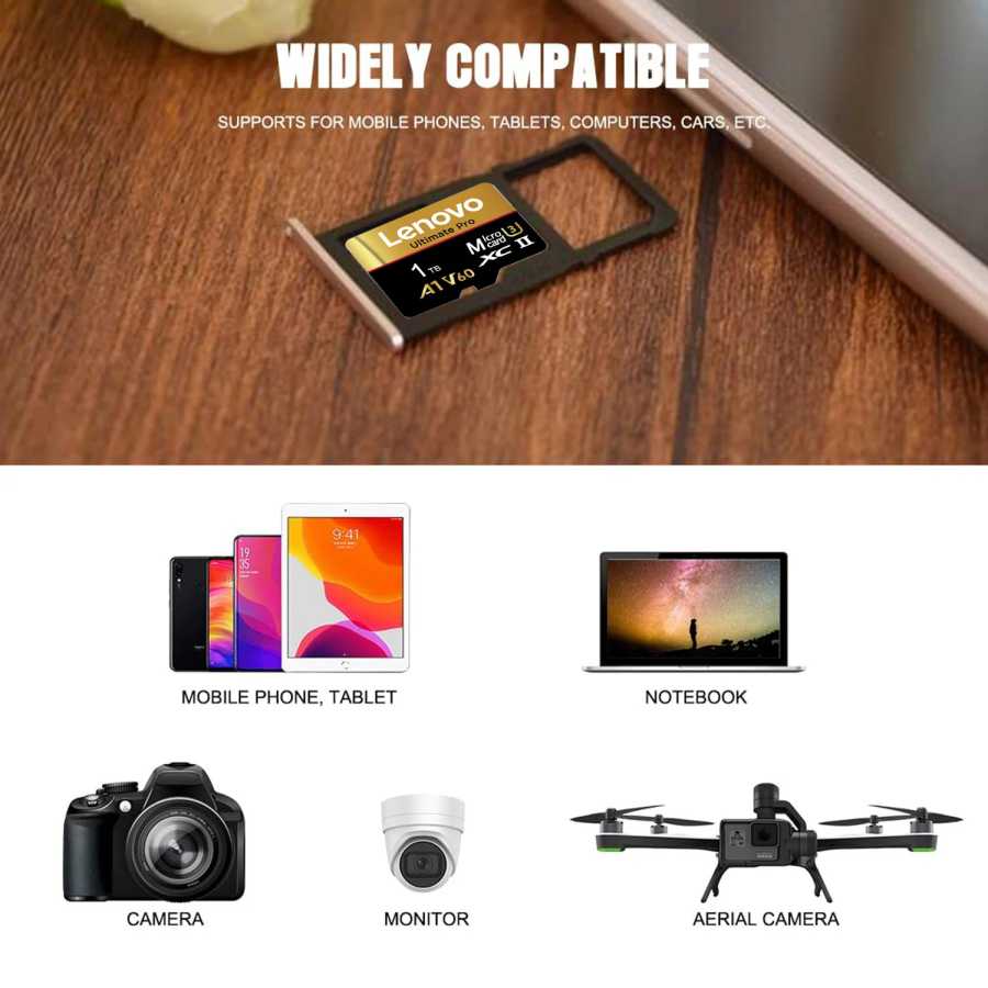 Фотография №4 товара Карты памяти Lenovo 512 ГБ, Micro SD, 128 ГБ, V60,