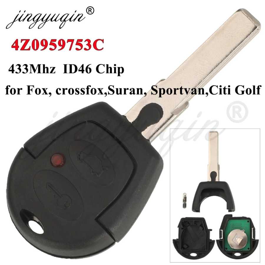 Jingyuqin 433 МГц ID48 чип дистанционный автомобильный ключ 4Z0959753C для VW Cross Fox 2006-2008 Citi Golf 2003 Suran SportVan авто брелок управления Стартеры