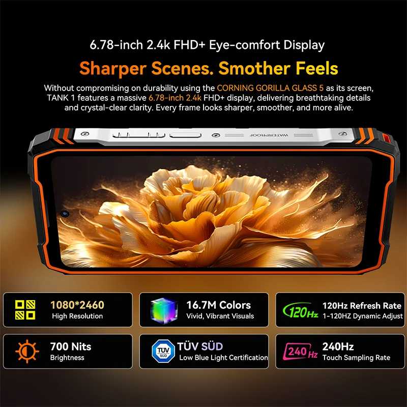 Фотография №5 товара Прочный смартфон Blackview Oscal TANK 1, 5G, 6,78 дюйма, 2,4K,