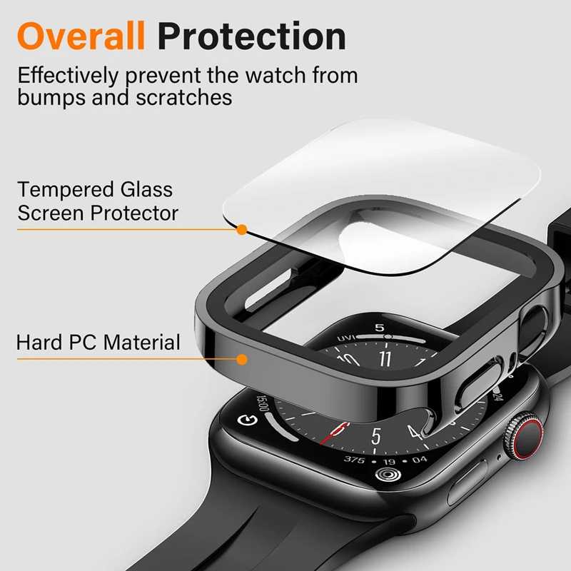 Фотография №1 товара Защитный чехол-стекло для Apple Watch 42, 46, 45, 41, 49,