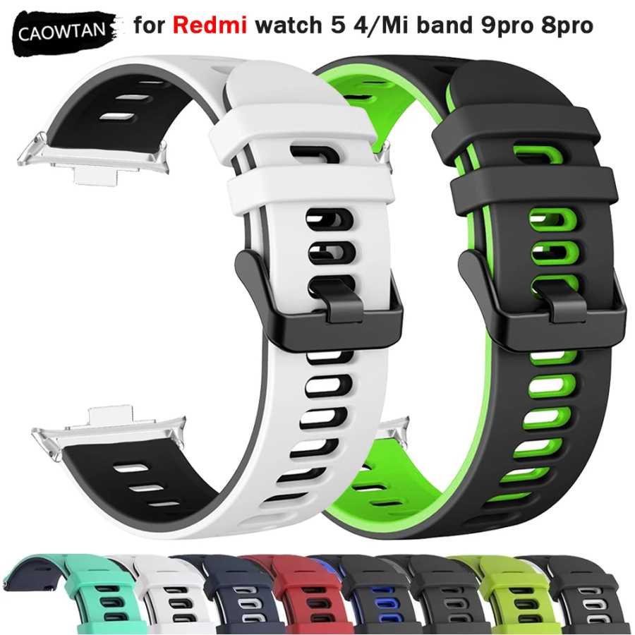Спортивный ремешок для Redmi watch 5 4, силиконовый ремешок для Xiaomi Mi Band 9pro 8pro correa, ремень-браслет, сменный ремешок для умных часов Аксессуары для часов