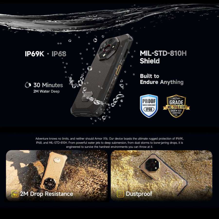 Фотография №5 товара Прочный смартфон Ulefone Armor X16, аккумулятор 10360 мАч, 128 ГБ