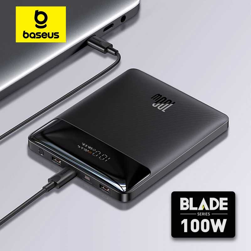 Baseus 100 Вт Power Bank 20000 мАч Тип C PD Powerbank с быстрой зарядкой Портативное внешнее зарядное устройство для ноутбука с кабелем 100 Вт Аксессуары для мобильных телефонов
