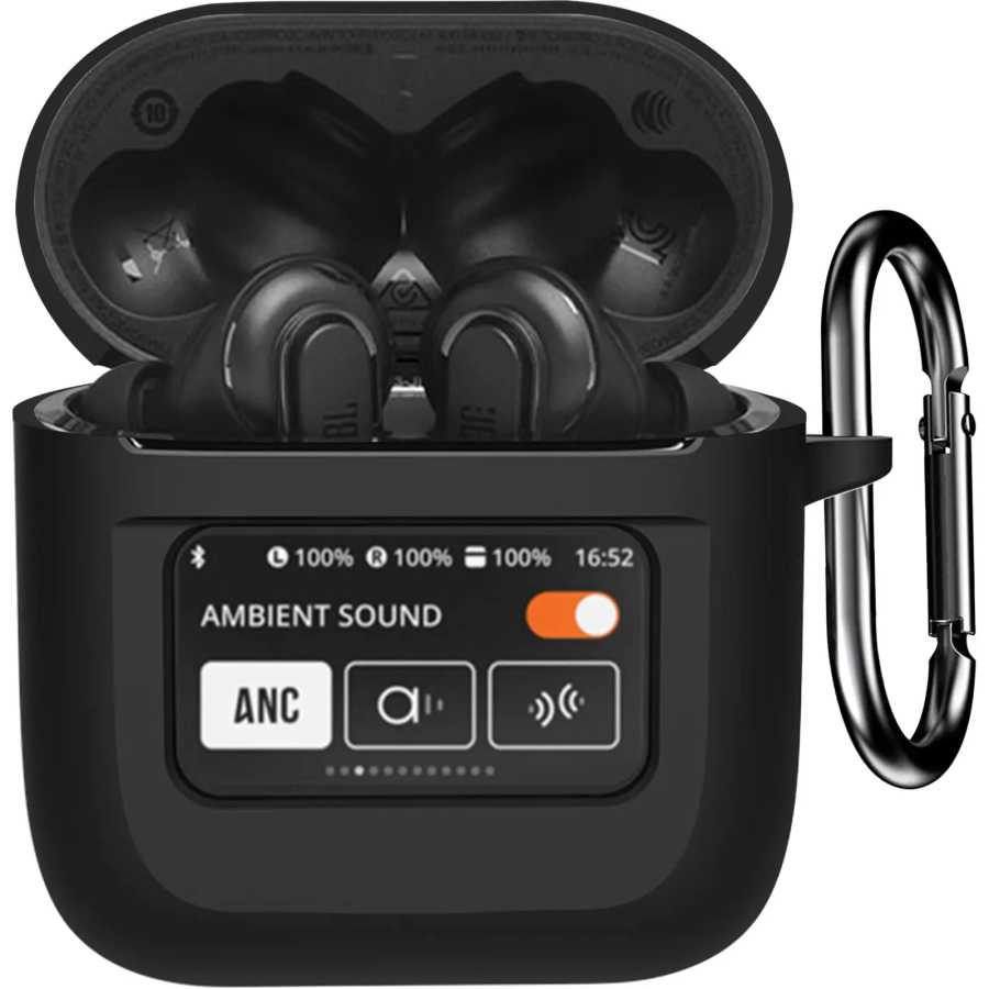 Мягкий силиконовый чехол для беспроводных наушников JBL Tour Pro 3, противоударный защитный чехол с брелком, ЖК-сенсорный экран, видимый Портативное аудио и видео
