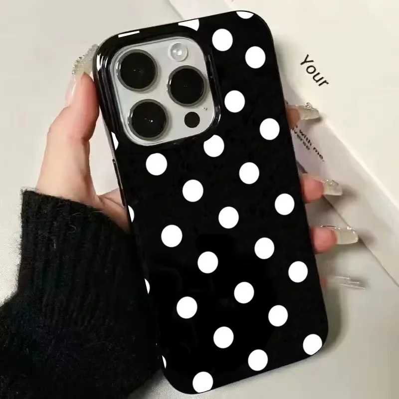 Чехол для телефона в белый горошек для iPhone 16 17 Pro 17Air 15 14 13 12 11 Pro Max 7 8 Plus X XS XR, противоударный мягкий чехол Чехлы и чехлы для мобильных телефонов