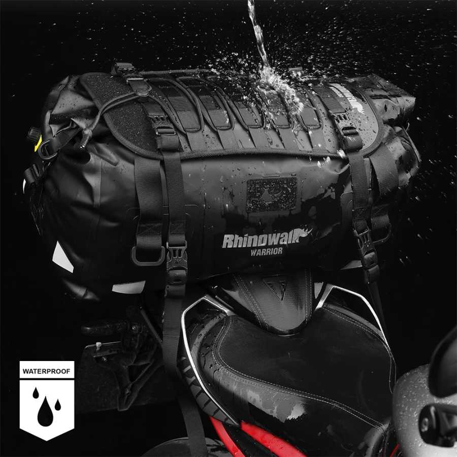 Фотография №4 товара Мотоциклетная сумка-кофр Rhinowalk 20л/40л/65л, водонепроницаемая, для хранения на заднем сиденье,