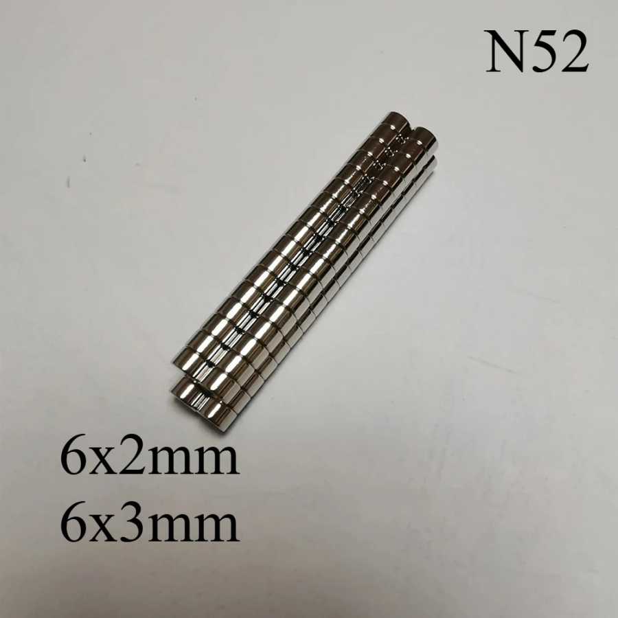 Магниты неодимовые N52 6x2, 6x3, 6x4 стандартного размера, круглые, для тестирования, для холодильника, DIY, 6*2, 6*3, миниатюрные, мощные, для холодильника, DIY, распродажа Крепеж и скобяные изделия