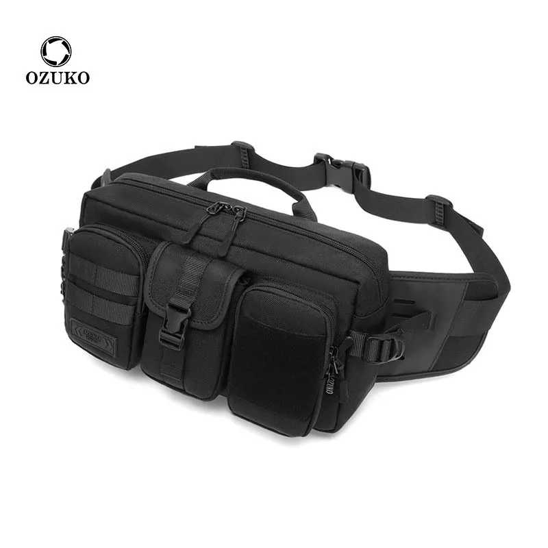 Фотография №1 товара OZUKO Мужская водонепроницаемая сумка через плечо с USB-зарядкой, модная сумка-мессенджер
