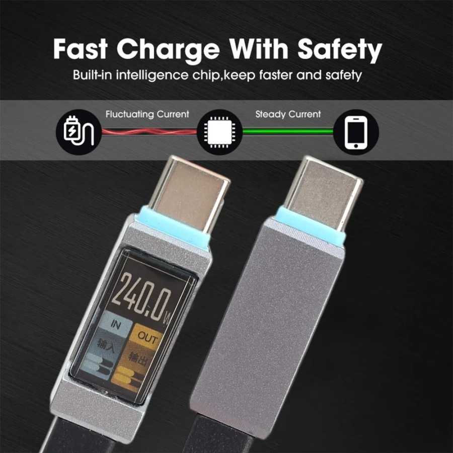 Фотография №2 товара Кабель USB-C на USB-C 240 Вт с чипом E-marker, оплеткой