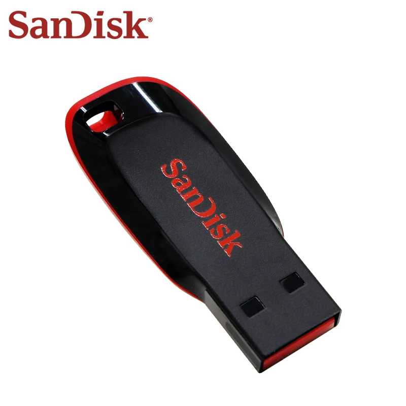 USB-накопитель SanDisk Cruzer Blade USB 2.0 CZ50, 128 ГБ, 64 ГБ, 32 ГБ, 16 ГБ, оригинальный флеш-накопитель, базовая флешка, U-диск Хранение данных