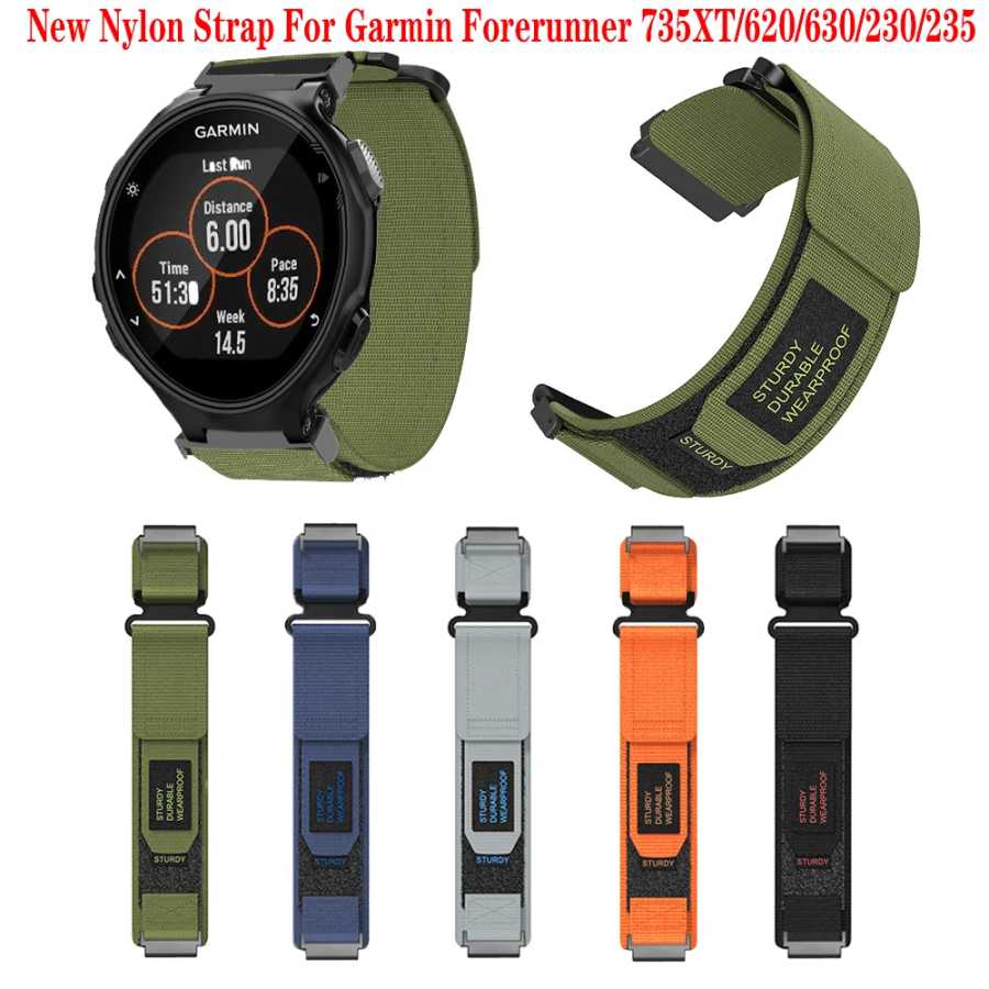Новый спортивный нейлоновый ремешок с петлей для Garmin Forerunner 735XT 735 230 235 620 630, браслет для умных часов, спортивный браслет Correa Аксессуары для часов