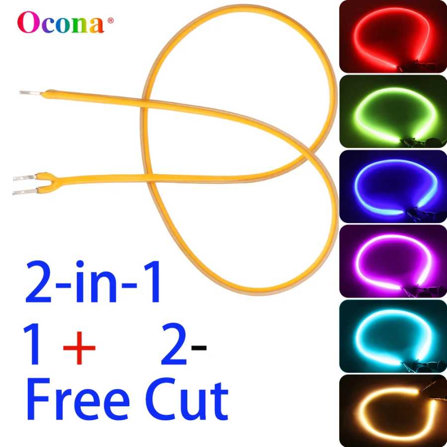 Гибкая светодиодная нить Free Cut для DIY-светильников, 300 мм, 2-в-1, DC 3V, диодные компоненты для DIY, розовый, белый, красный, синий, 2700K Аксессуары для освещения