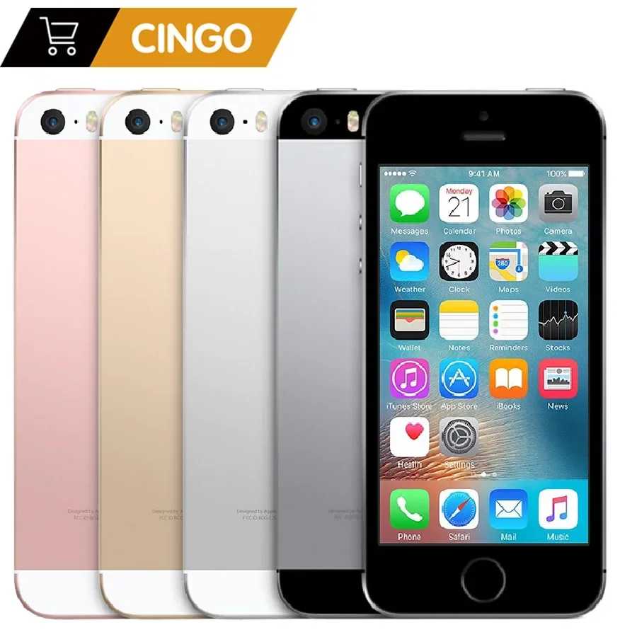Оригинальный мобильный телефон iPhone SE с 2 ГБ ОЗУ, 16 ГБ/32 ГБ/64 ГБ/128 ГБ ПЗУ, 4,0 дюйма, разблокированный мобильный телефон с отпечатками пальцев A1723 A1662 Б/У и восстановленные телефоны
