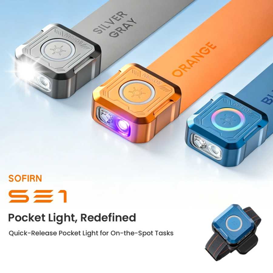Карманный фонарь SOFIRN SE1, 300 лм, мини-фонарик EDC с RGB-подсветкой, быстросъемный магнитный брелок-фонарик для велосипеда Портативное освещение