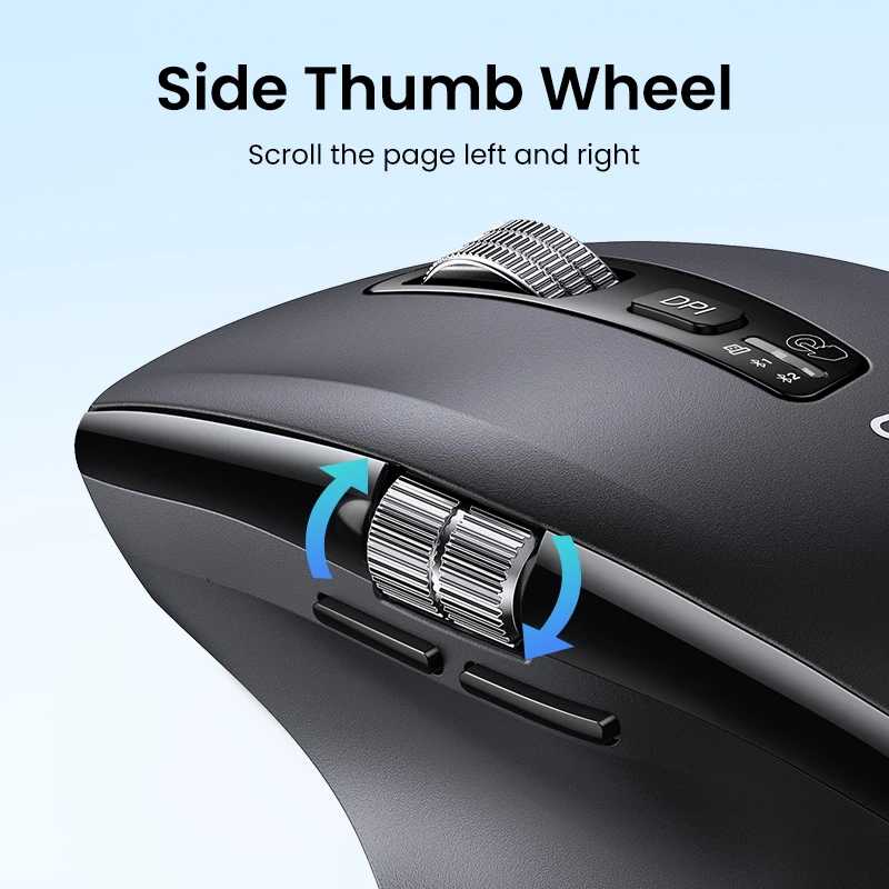 Фотография №2 товара Беспроводная мышь UGREEN Hyper-Fast Scroll Bluetooth 5.4 2.4G, эргономичная, 5000DPI,