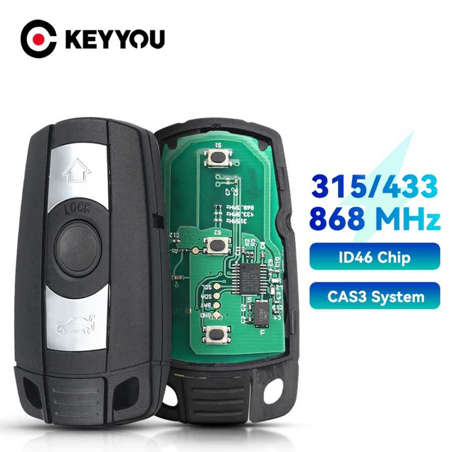 Пульт дистанционного управления KEYYOU для автомобиля, 315 МГц, 433 МГц, 868 МГц, чип для BMW CAS3, серии 1/3/5/7, X5, X6, E60, E61, E70, E71, E87, E90, Z4, KR55WK491 Стартеры