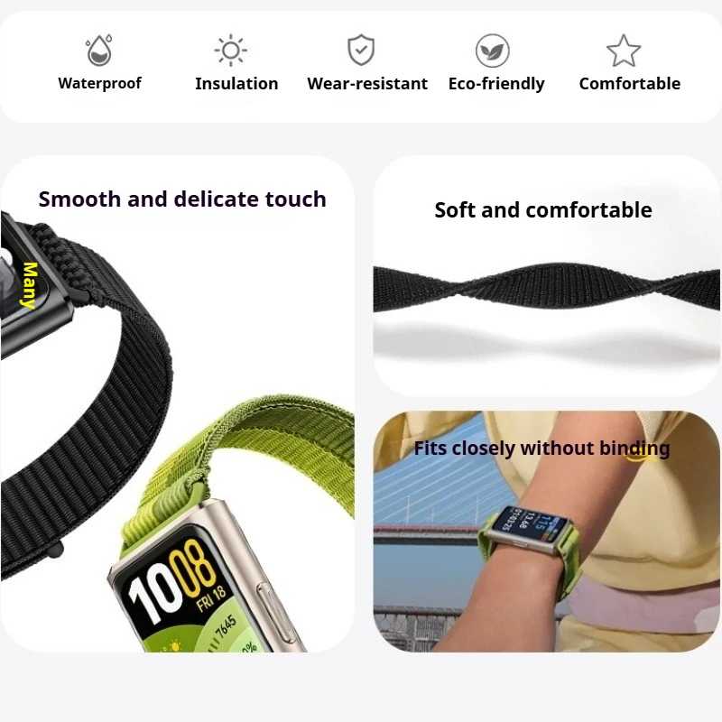 Фотография №1 товара Ремешок для HUAWEI Band 11, аксессуары, сменный нейлоновый спортивный браслет-петля,