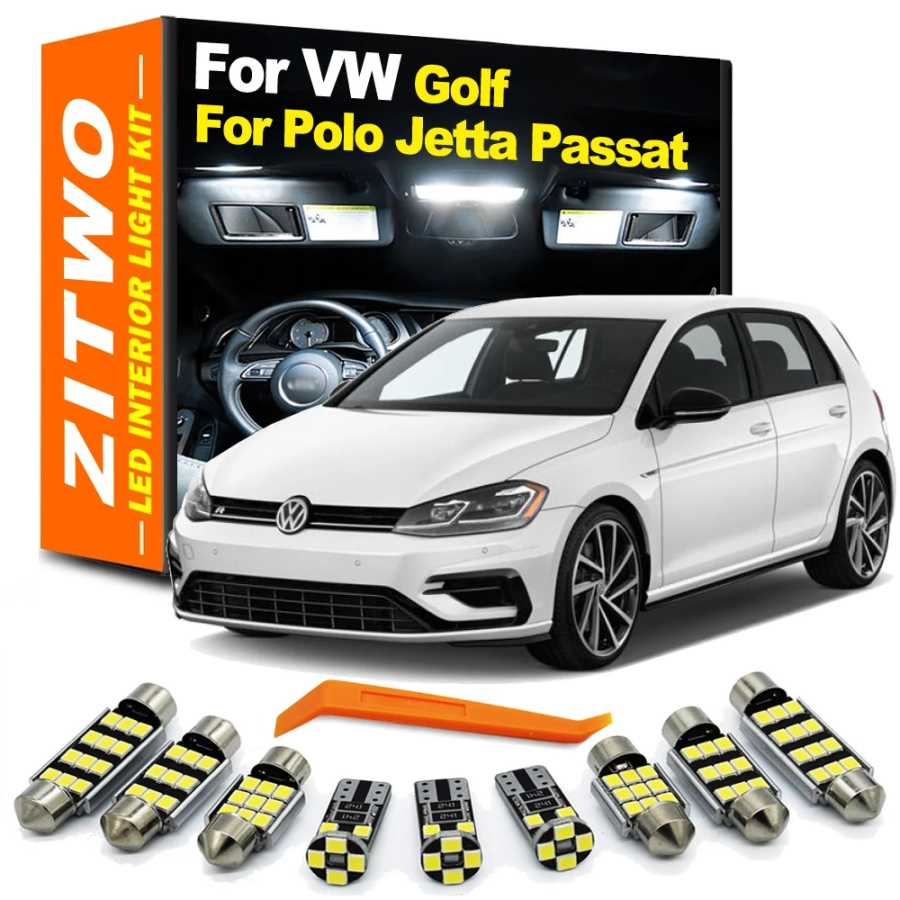 ZITWO без ошибок светодиодный комплект внутреннего освещения для VW Volkswagen Golf Jetta 3 4 5 6 7 MK4 MK5 MK6 MK7 Passat B5 B6 B7 CC Polo 6R 6C 9N Автомобильные фары