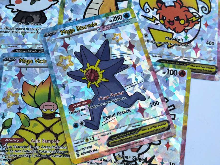 Фотография №4 товара 55 шт. голографических коллекционных карт Pokemon для самостоятельной сборки: милые,