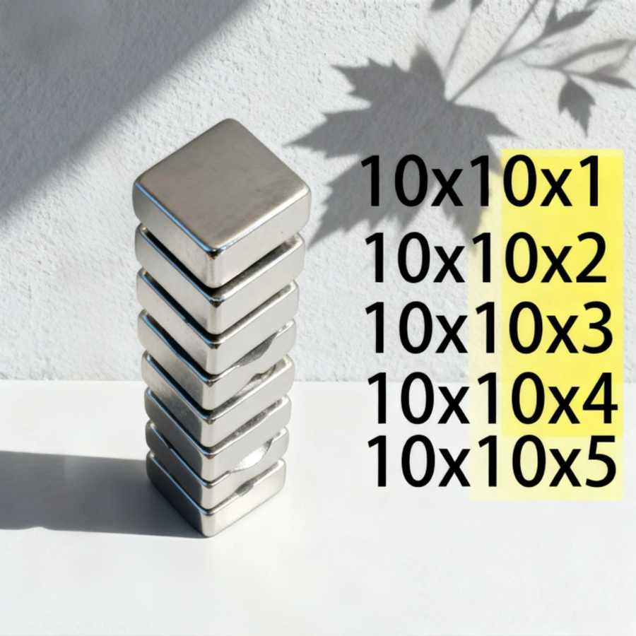 N35 10x10x2 10x10x3 10x10x4 10x10x5 Магнит Неодимовая тепловая система Прямоугольный квадратный блок Сильный поиск Магнитный промышленный двигатель Крепеж и скобяные изделия