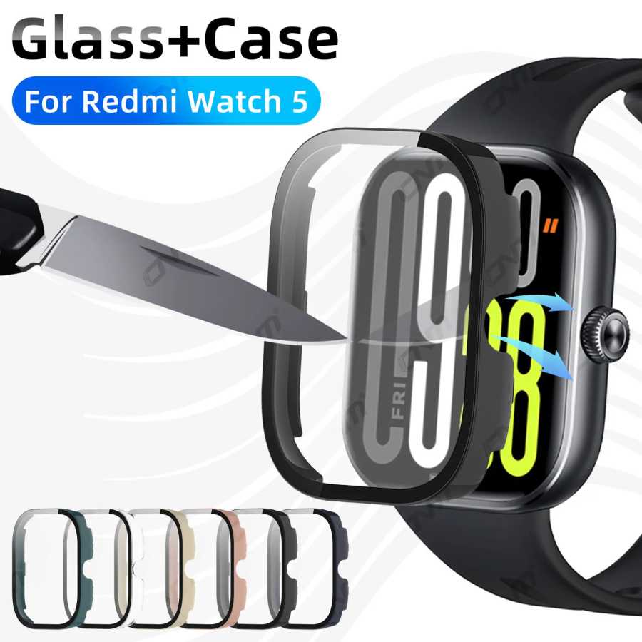 Стекло + чехол для Xiaomi Redmi Watch 5, защитное стекло из закаленного стекла и жесткий защитный бампер для ПК, аксессуары для Redmi Watch5 Умная электроника