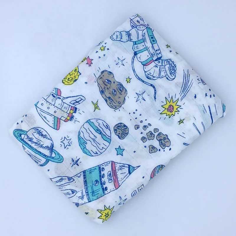 Одеяло для новорожденных из муслина, 100% хлопок, 120x120 см Постельное белье