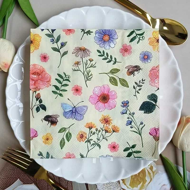 10/20 шт. 33 см, 2-слойные красочные салфетки с цветочным рисунком, свадебная бумага на День святого Валентина, бумага для бабочки, бокал для вина, цветочная бумага, салфетки Туалетная бумага