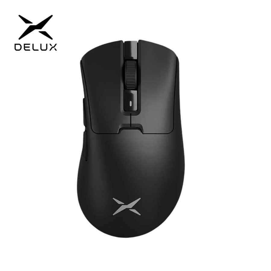 Эргономичная беспроводная игровая мышь Delux M900Pro 8K PAW3395, магнитная зарядная док-станция RGB, перезаряжаемая проводная мышь для ПК с большой рукой Компьютерная периферия