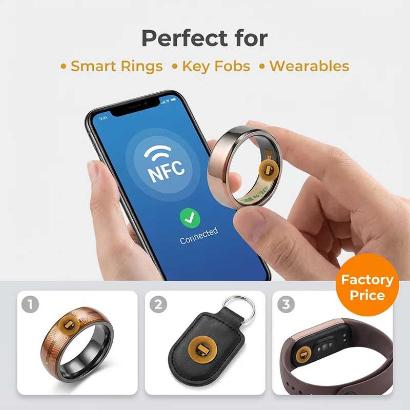 Фотография №4 товара Диаметр 6 мм NXP NTAG213 NFC-метки Программируемые RFID-наклейки Круглые водонепроницаемые