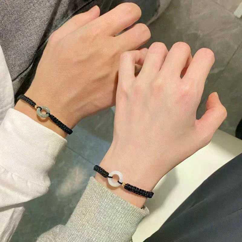 Браслет Lucky Couple, браслет с пряжкой мира, ручной плетеный браслет, винтажный подарок на день рождения для подруги Бижутерия
