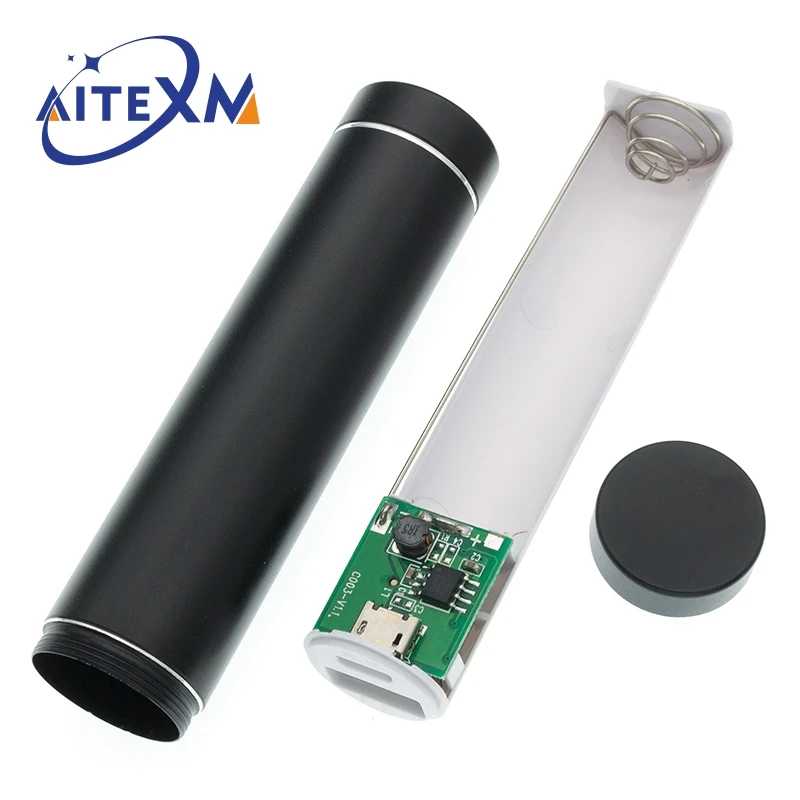 Металлический внешний аккумулятор DIY Kit, чехол для хранения, коробка, бесплатный сварочный костюм, 1 аккумулятор 18650, 5 В, 1 А, внешнее зарядное устройство USB для смартфона Инструменты для измерения и анализа