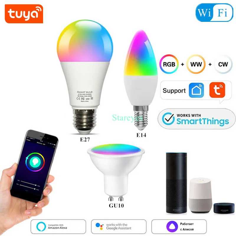 Фотография №1 товара Умная Светодиодная лампа Tuya Zigbee RGB CCT E27, 9 Вт,