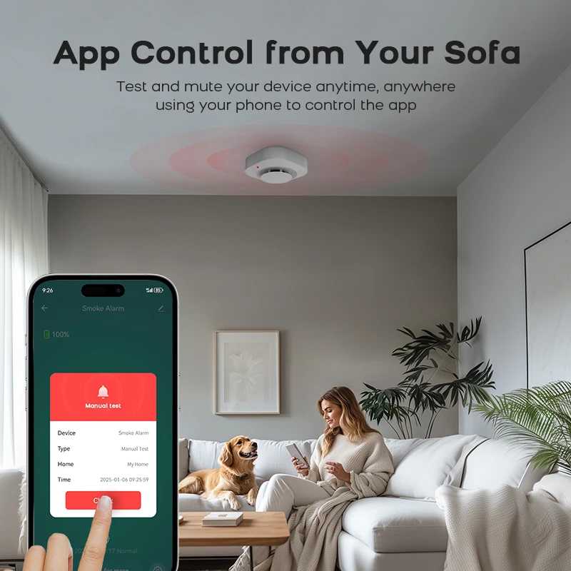 Фотография №1 товара Tuya Wi-Fi датчик дыма домашняя охранная сигнализация Smart Life приложение