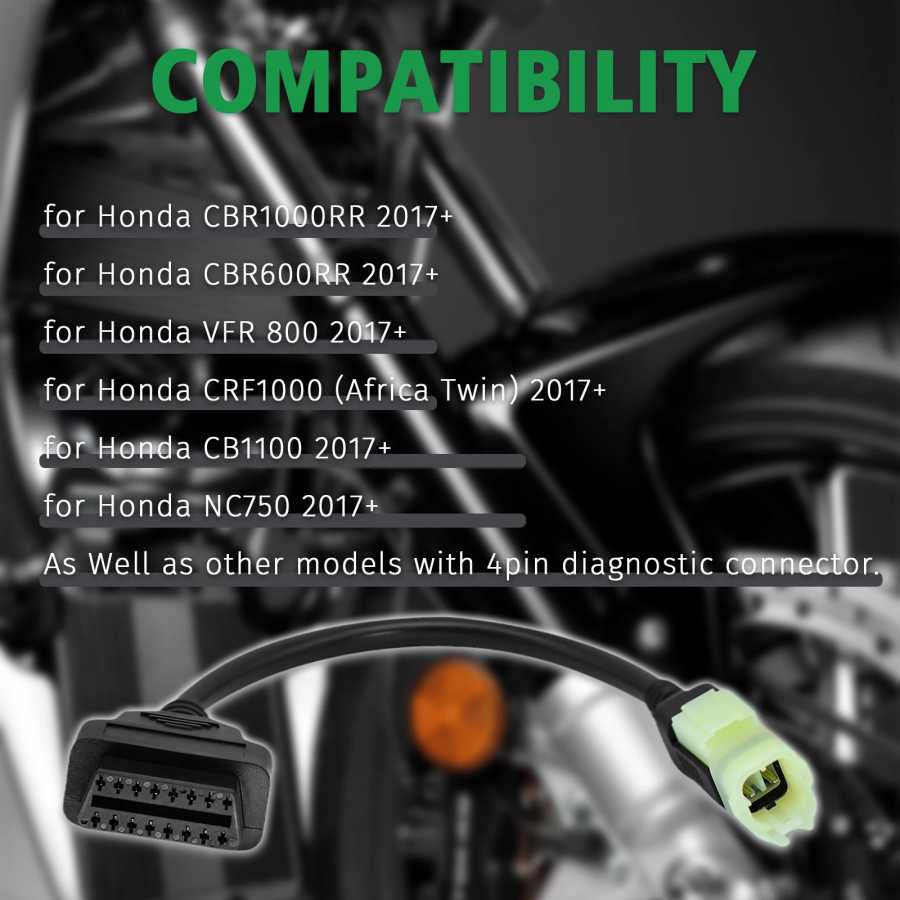 Фотография №4 товара Диагностический кабель для мотоциклов HONDA с 4-контактным и 6-контактным разъемами,
