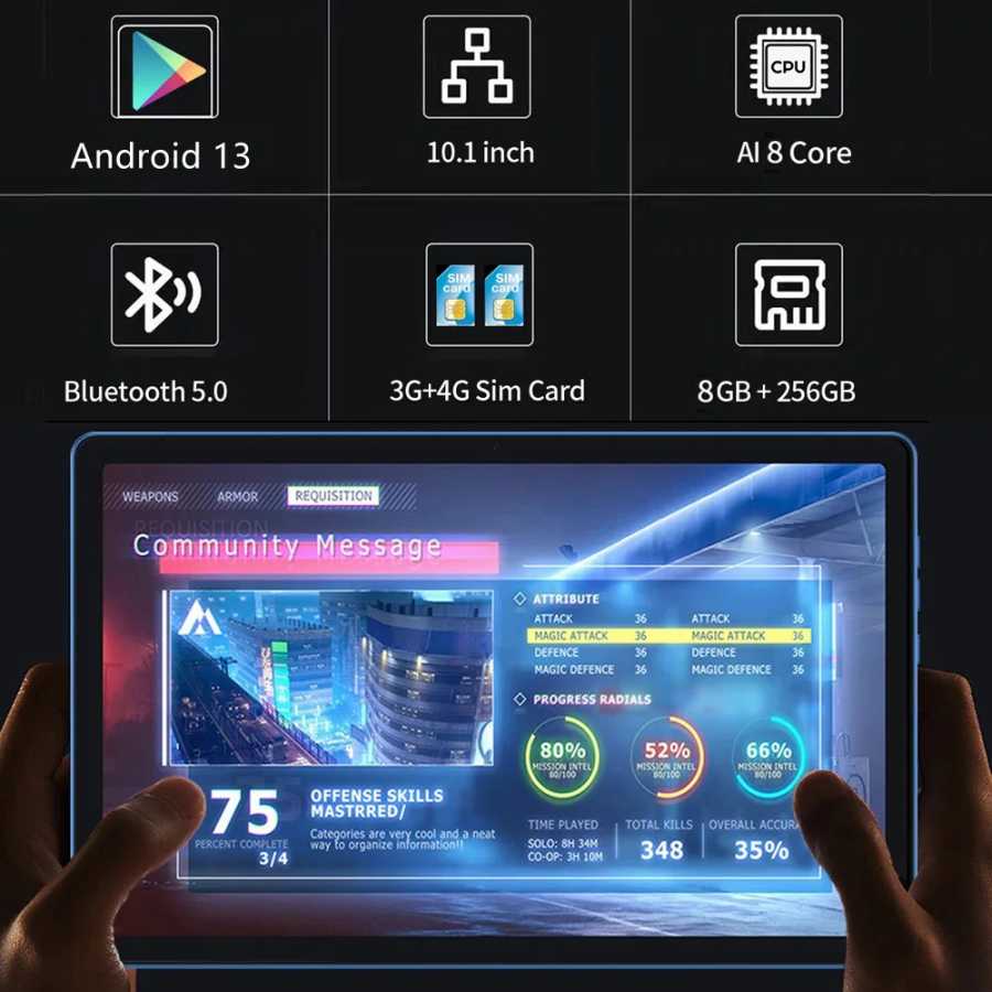 Фотография №5 товара BDF-Y7 Новый 5G Pad 10,1-дюймовый планшет, восьмиядерный процессор, 8 ГБ