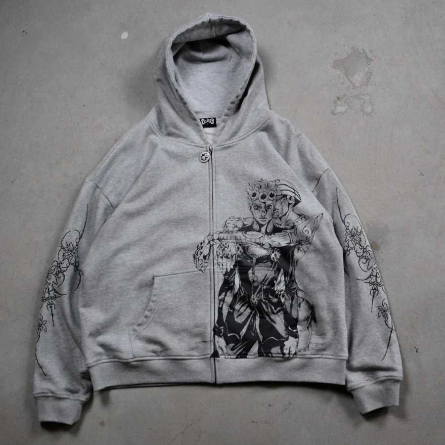 Harajuku Jojo Bizarre Adventure толстовки на молнии оверсайз мужская женская толстовка на молнии хип-хоп пара Y2k уличная толстовка Толстовки и свитшоты