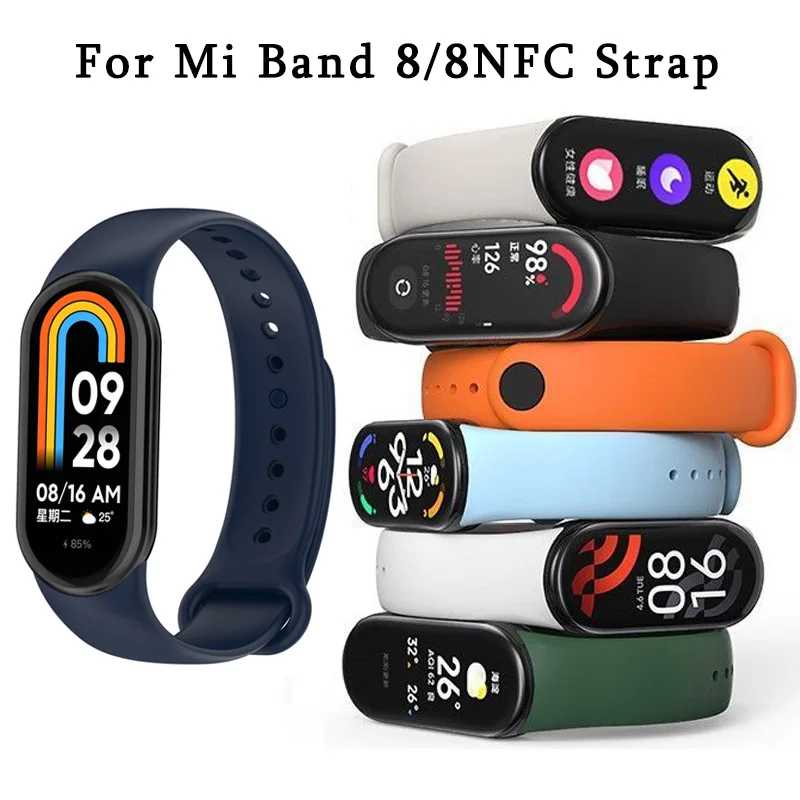 Ремешок для Mi Band 8, браслет Xiaomi Mi Band 8, силиконовый спортивный ремешок для часов, Mi Band 8, мягкий сменный браслет 
