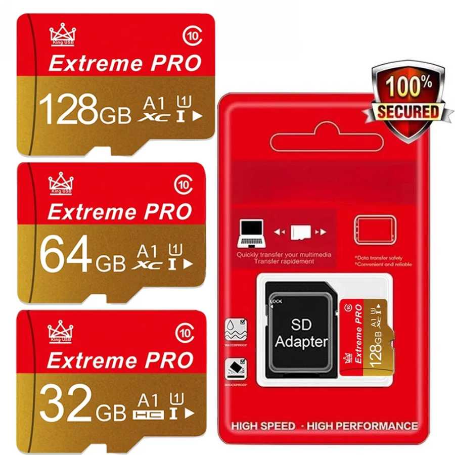 Карта памяти 16 ГБ 32 ГБ Mini SD 64 ГБ 128 ГБ 256 ГБ MiniSD Max Ultra C10 TF для мобильных телефонов и систем видеонаблюдения Видеоигры и аксессуары