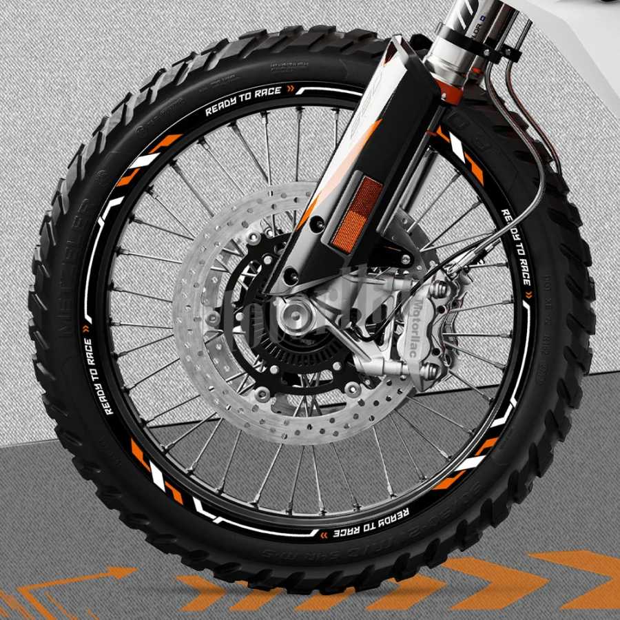 Для KTM 1290 Super ADVENTURE 390 690 790 890 1190 2023, светоотражающая наклейка на обод колеса мотоцикла в полоску, водонепроницаемые аксессуары Украшения, очистка и защита