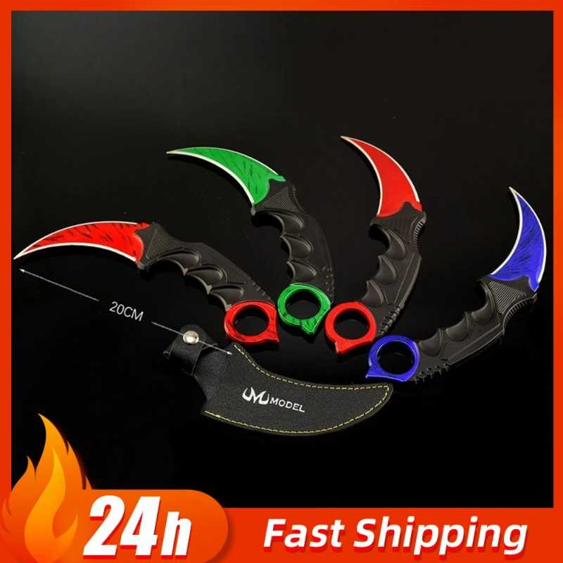 20 см/7,87 дюйма GO Game Peripheral Claw knife Unsharpene Weapons Model Crimson Web karambit Настольные украшения, поделки, игрушки для мальчиков, подарки Активные игры и спорт