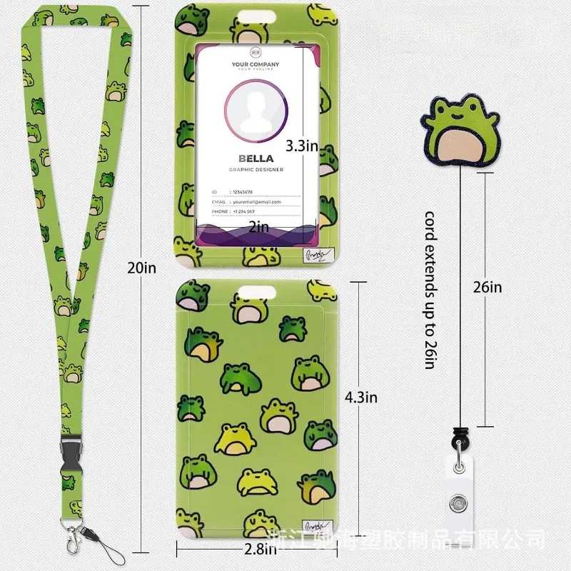 Выдвижной держатель для бейджа Frog с ремешком, клипса-роллер для ID-карт, пропусков, ключей, для работы и учебы Кошельки и визитницы