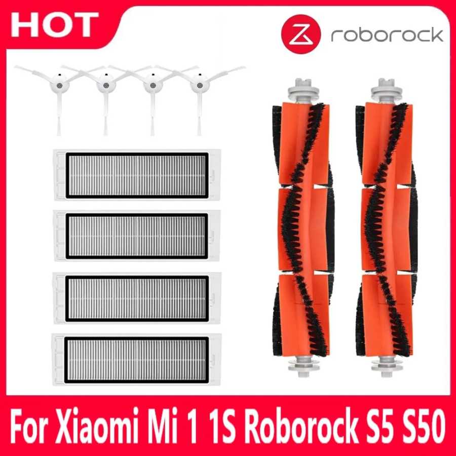 Запчасти для робота-пылесоса Xiaomi Mi 1s 1 Roborock S5 S50 Max Mijia, фильтр НЕРА, основная и боковая щетки, запчасти Запчасти для бытовой техники