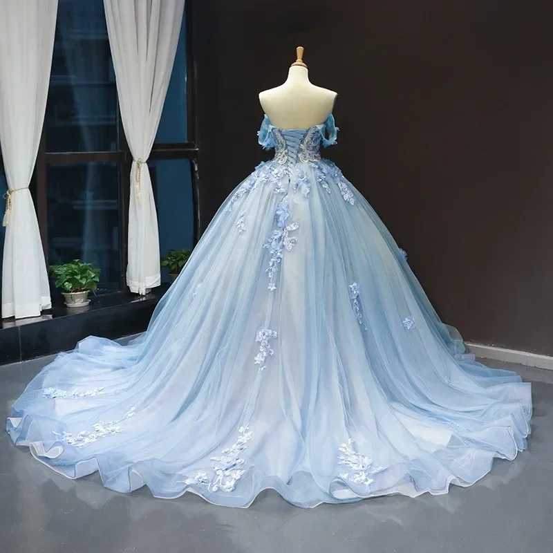 Фотография №3 товара Синие платья Quinceanera, новое классическое платье принцессы для выпускного вечера