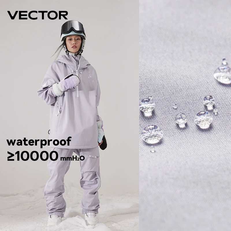 Фотография №5 товара VECTOR Мужская и женская однотонная лыжная куртка, лыжные штаны, теплые
