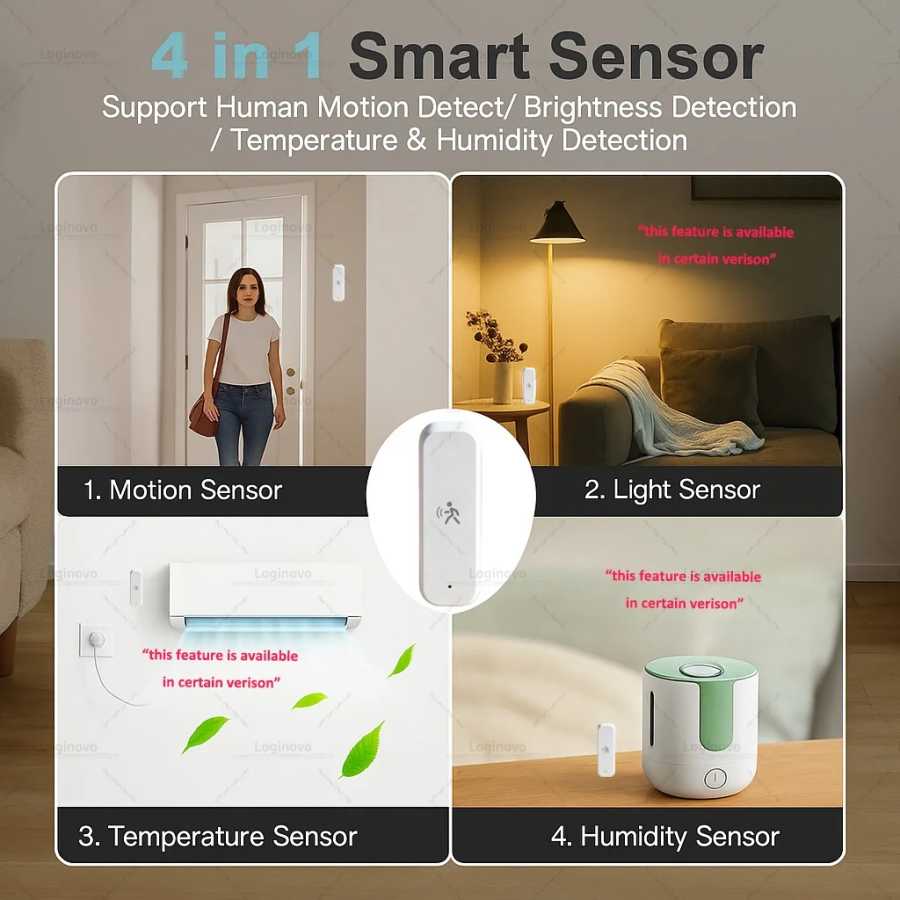 Фотография №2 товара Zigbee Human PIR датчик движения освещенность температура и влажность 10G