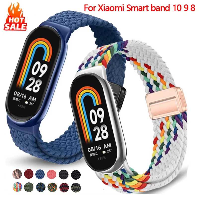 Фотография №1 товара Плетеный нейлоновый ремешок для Xiaomi Mi Band 10 9 8,