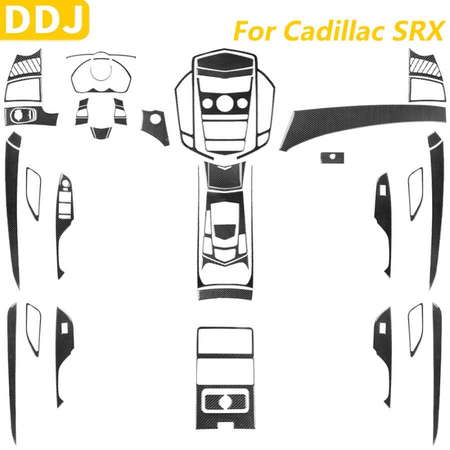Для Cadillac SRX 2010-2016 углеродное волокно, центральное управление, переключение передач, воздуховыпускное отверстие, дверной, оконный подъемник, набор накладок, автомобильные аксессуары, наклейка Аксессуары для салона